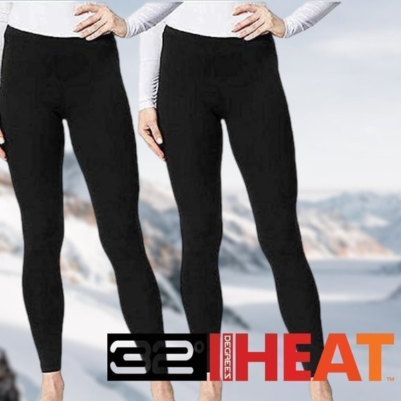 32 Degrees Pants - 32 DEGREES | Base Layer Heat Pant Long Johns | 2-Pack | Black | NWT